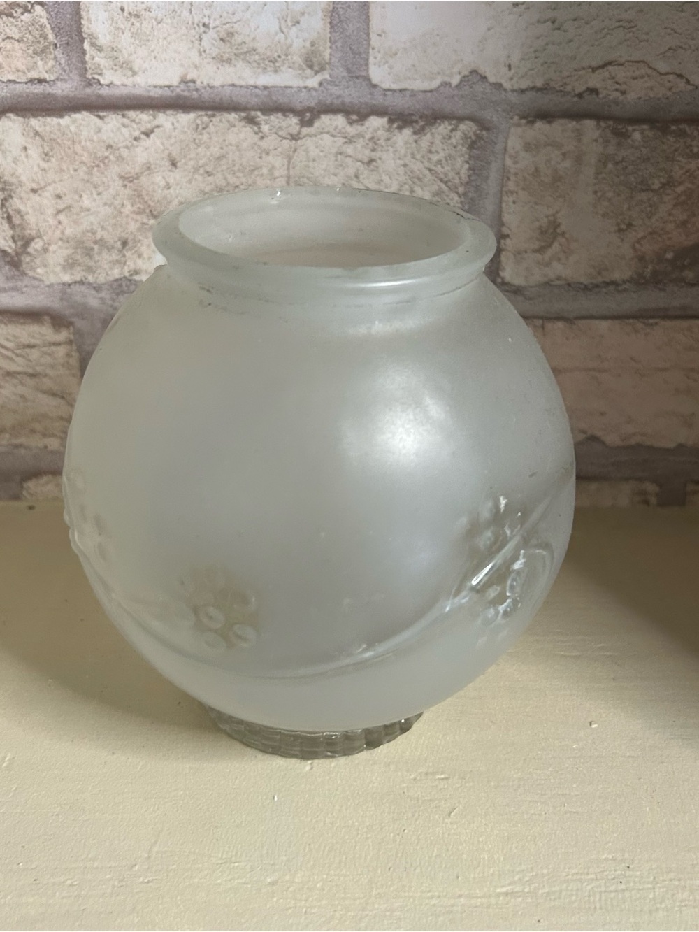 Frosted White Floral Globe Lantern Shade - Home Accent